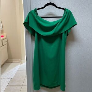 Elegant Green Off-Shoulder Dress